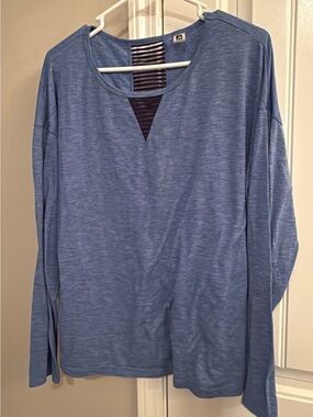 Light Blue Long Sleeve Slub Knit Top